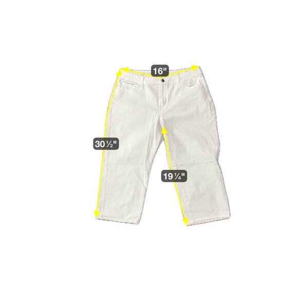 Coldwater Creek Natural Fit Crop Leg Capri Pants White Sz 14 Casual Minimalist - Picture 7 of 10